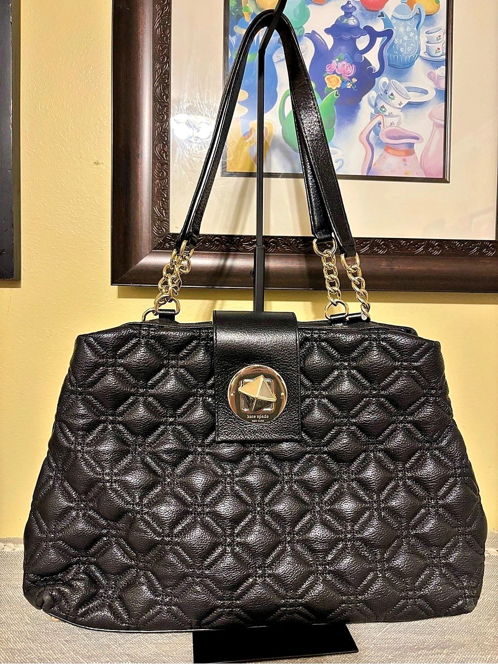 Kate Spade Black Quilted Shoulder Bag